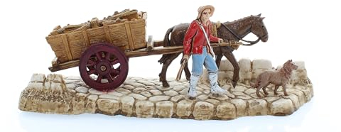 Moranduzzo Carrettiere Adatto a Presepe da 6 cm Scala 1:32 – MINI 6 – Statuina Indistruttibile, Stile '700, Rifinita a Mano, Scultore M. Landi, Made in Italy