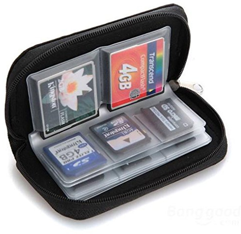 DDG EDMMS Carte mémoire 22-Fente boîtier étanche Porte-Carte SD Sac Portable pour Carte Micro SIM SDHC SDXC TF CF Noir