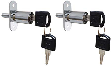 VictorsHome Push Plunger Lock 19x40mm Cylinder Head Chrome Plated Zinc Alloy Keyed Alike 2pcs