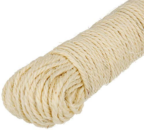 Corde en sisal Naturel Lantelme 60 m (2 x 30 m) – Idéal pour Arbres à Chat et Accessoires pour Chats, sans Produits Chimiques, biodégradable