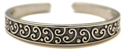 loveyourdiamonds Zehen Ring für den großen Zeh aus 925 Sterling Silber mit Kringel Muster anpassbar