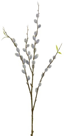 Seidenblumen Roß Weidenkätzchenzweig Nature 80cm FT künstliche Weidenkätzchen Salix künstlicher AST Palmkätzchen