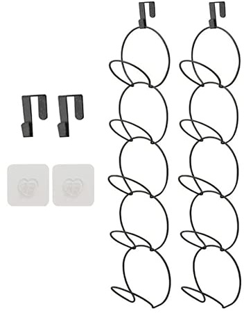 SUNFICON Baseball Cap Rack Holder Organiser Hanger 10 Pack Hat Display Storage Rack Closet Hanging for Scarves Handbags Towels Clothes Ties Over Door Wall Mounted w Hanging Hook Black