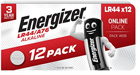 Energizer LR44 Batterie (12 Stück) - A76 Knopfzellen - Quecksilberfreie - 3 Jahre lagerfähig - Alkali 1,5V [Amazon Exclusive]
