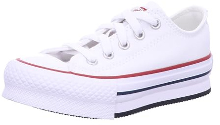 Converse Chuck Taylor All Star Eva lyft canvas plattform sneaker, Vit granat marinblå, 12.5 UK