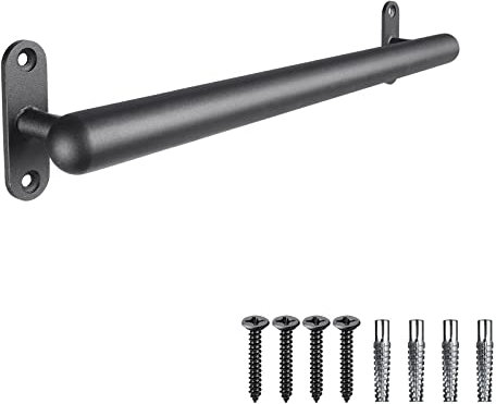 Dolibest Pasamanos de metal de montaje en pared de 36 pulgadas, pasamanos de escalera, mango de seguridad antideslizante, barra de agarre de escalera sin barreras para ancianos, uso en interiores y