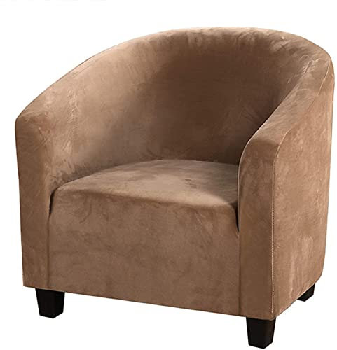 YOPOIY Luxus Velvet Club Chair Schonbezug Dick Elastische Sesselbezug Waschbar Sesselhusse für Wohnzimmer -braun