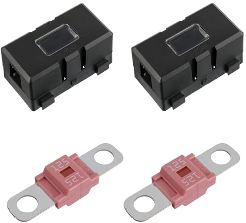 BOJACK 2 Pezzi ANS Portafusibili per Auto e 2 Pezzi Fusibili Midi Bolt-on ad Alta Corrente 125A Amp per Auto Camion Veicoli