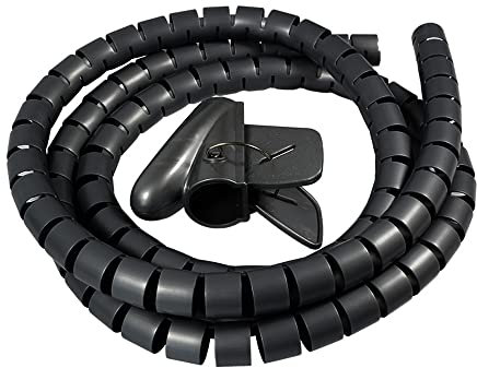 MOCNT 16mm Organizador Cables en Espiral Tubo Flexible Gestión de Cables Funda Organizador de Cables Mangas Recoge Cables Espiral Cubre Escritorio Esconder Protección 3 Metros