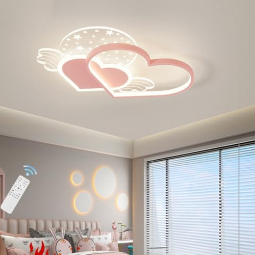 Deckenleuchte LED Kinder Acryl Deckenlampe Schlafzimmer Kinderzimmerlampe Herz Design Dimmbar Mädchen Kinderzimmer Lampe Baby Jungen Lampen Mit Fernbedienung Leuchttafel Wohnzimmer Pendelleuchte