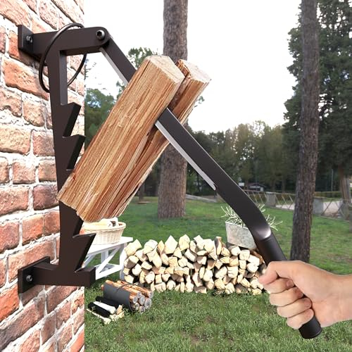 MOZMY Manueller Holzspalter Wandhalterung Anzündspalter Brennholzspalter Wandmontierter Handholzspalter Arbeitssparend Holzspaltwerkzeug Outdoor-Camping Anzündholz Spalten Werkzeug