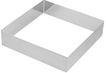 MUCKLILY Stainless Steel Cake Ring Square Baking Mould for Pastry Mousse and Cheesecake Smooth Surface for Professional Baking