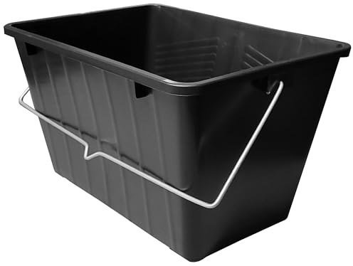 15 Litre Paint Scuttle Large Decorators Roller Bucket with Metal Handle for Decorating Paints & Paste 15L, Black