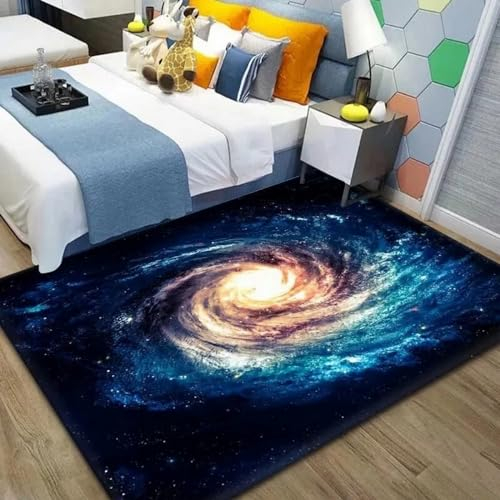 3D Universum, Weltraum, Planet, Galaxie Kinder Jungen Teppich Dekoration Schlafzimmer Kinderzimmer Wohnzimmer,Modern rutschfest Waschbar Flanell Kinderteppiche 200 X 300 cm -5J7P5F2