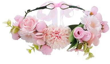Kajeer Blumenkranz Haarschmuck für Damen - Festival Blumen Haarschmuck Krone Stirnband Einstellbare Bandlänge Hochzeit Floral Kopfschmuck für Kleid