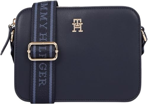 Tommy Hilfiger Damen Umhängetasche Logotape Camera Bag Breiter Tragegurt, Blau (Space Blue), Einheitsgröße