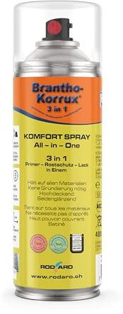 Brantho Korrux 3 in 1 Rostschutzlack - All-in-One Sprühdose Primer, Rostschutz und Lack - 400ml Spraydose RAL2011 - Tieforange Seidenglanz