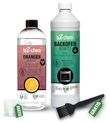 Bio-Chem - Power Duo set de productos para el cuidado de la cocina - Desengrasante limpiador de hornos - Producto multiusos con aroma a naranja - Productos desengrasantes para la cocina