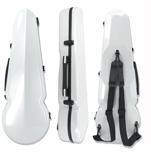 YoungMonic Viola-Tasche mit Klettverschluss, 40,6 cm, Karbonfaser, verstellbar, robust, langlebig, Weiß