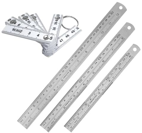 Reglas De Acero De 3 Piezas Y Regla Plegable De Plástico De 1 Pieza, Herramientas De Dibujo, Regla De Dibujo, Suministros De Oficina, Regla De Enseñanza, Regla Técnica
