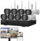NIVIAN Kit Videosorveglianza WiFi Professionale 2K con 8 Telecamere IP, NVR 16 Canali, Immagini Super HD, IA Rilevamento Umano, Visione Notturna, Audio, HDMI, App EseeCloud, Registrazione 24/7
