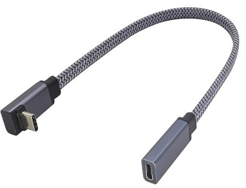 zdyCGTime Cable USB C plano de 90 grados 3.1 en ángulo hacia arriba y hacia abajo, USB 3.1 Gen2 macho a hembra, 10 Gbps y 60 W, cable de carga para MacBook, iPad, SSD, KYY, monitor portátil