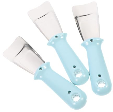 OFFSCH Raspador de Hielo de Acero Inoxidable y Pp de 3 Piezas Pala Recta y Curva Adecuado para Descongelar y Limpiar para Frigorífico en Cocina y Congelador