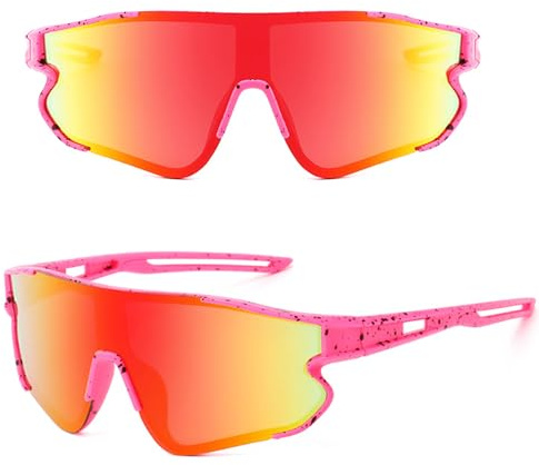 MUSELK Occhiali da ciclismo per bambini, protezione UV400, polarizzati, montatura flessibile, per ragazzi e ragazze, per sport all'aria aperta