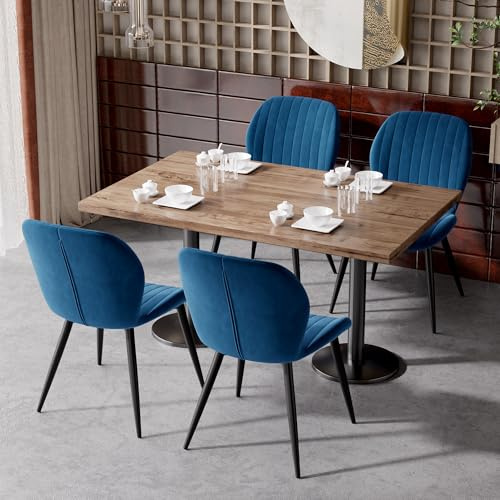 Hawthyhome Esszimmerstühle 4er Set Ergonomischer Stuhl Blau | Stühle Esszimmer,Polsterstuhl mit Wasserdichtes Material & Metallbeine,Küchenstuhl für Esszimmer,Wohnzimmer,Balkon,Büro