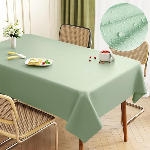 Uniclife Kunststoff-Tischdecke, rechteckig, 100 × 140 cm, wasserdicht, ölbeständig, fleckenresistent, knitterarm, Picknick, Kunststoff-Tischdecke für Party & Hochzeit