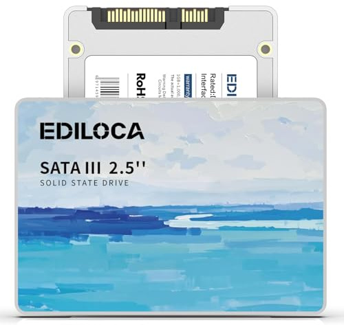 Ediloca 2TB SSD Internal Solid State Drive, 2.5 SATA III 6Gb/s, Up to 500MB/s Read Speed, 3D NAND Flash, Shock Drop-Proof for PC/Laptop/Desktop/NAS, Compatible with Windows/Mac/Linux (ES580E)