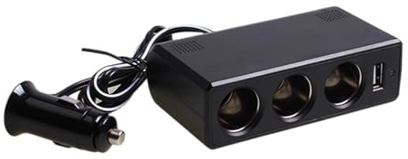Toma de corriente de 24 V a 12 V de 60 W con adaptador de carga USB para coche, 3 enchufes, encendedor de cigarrillos, adaptador divisor para teléfono, tablet, cargador de viaje