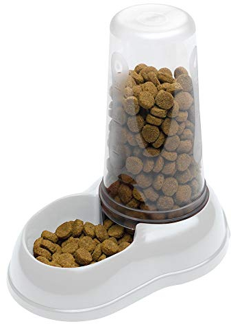 Ferplast Dispensador de comida o agua para Perro y Gato AZIMUT 1500 Comedero para alimentos secos 1,5 Litros Agua, Fondo antideslizante, 16,5 x 25 x h 24,5 cm Blanco