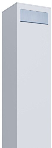 Standbriefkasten, Design Briefkasten Monolith Weiß/Edelstahl - Bravios