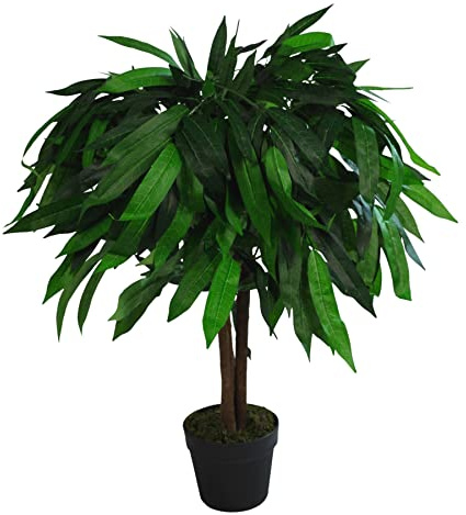 Leaf Design UK XL Kunstpflanze Mangobaum, 80 cm hoch, Schwarz