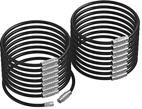 Silipac Wire Keychain Cable Rings – Twist-Lock 6.3 (16 cm), 2mm – Car Keyring, Luggage Tag & ID Tag Loop Stainless Steel