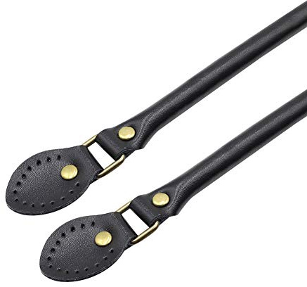 Taschenhenkel,Asudaro 1 Paar Trageriemen Leder Taschengriffe Kette Taschenzubehoer Lederband 40cm DIY Ersatz Gürtel Tote Schulterriemen für Schultertasche Tote Tasche Schwarz