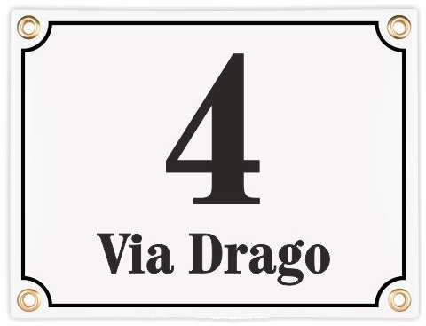 Numero Civico Esterno con Indirizzo - 15x20 cm - Targhe Personalizzate in ceramica - Bianca