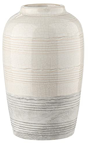 Oairse White Ceramic Vase Boho Handmade Milk Bottle Shape for Dried Flowers, Pampas Grass, 23CM Tall Flower Vase for Home Living Room Bedroom Table Centrepiece Decor