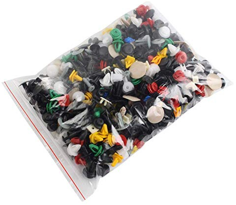 JustPe 500 Pcs Clips Remaches Plástico, Universales Grapas Coche Clips carrocería de Coche Puerta del Coche Parachoques Fender Liner Sealing Strip Clips Fijos