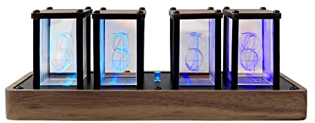 Lonyiabbi Orologio stile tubo Nixie mini immagini anime personalizzabili, sincronizzazione Wi-Fi, alimentazione USB 5V – Perfetto come decorazione da scrivania o regalo