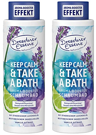 2er Pack Dresdner Essenz Schaumbad Keep Calm, Take A Bath 2 x 500 ml Badezusatz vegan