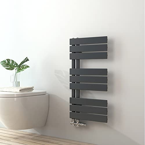 S'AFIELINA Radiatore Design per Bagno, radiatore scaldasalviette, Grigio Antracite, Pannello Piatto, Attacco Laterale, 762x400mm, radiatore per Bagno, asciugatore per Asciugamani, 360 Watt
