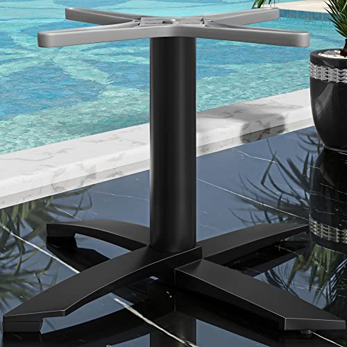 GGMMÖBEL Thiago | Bistro Lounge Tischgestell | Alu Schwarz | 4 Fuß: Ø 60 cm | Säule 6 x 37 cm | Schwarz | Tischgestell Aluminium, Gastro Tischgestell