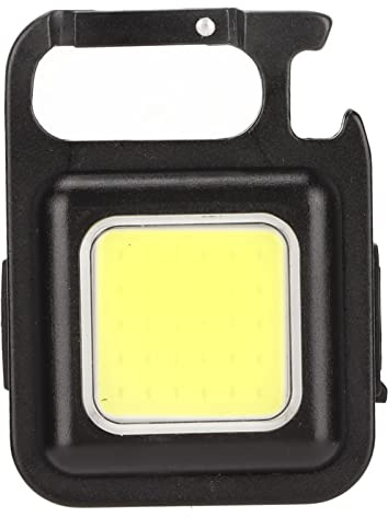 Petites Lampes de Poche COB, Porte-clés LED Rechargeable 800 Lx, Lampe de Poche Portable à 4 Modes D'éclairage avec Porte-clés, Support Pliant, Ouvre-bouteille et Support Magnétique, pour la Pêche, la