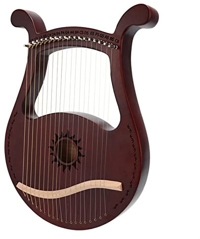 Leierharfe 19-saitige Leierharfe Aus Holz, Einzigartige Muster, Geschnitzte Phonetische Symbole Für Anfänger Harfen-Saiteninstrument