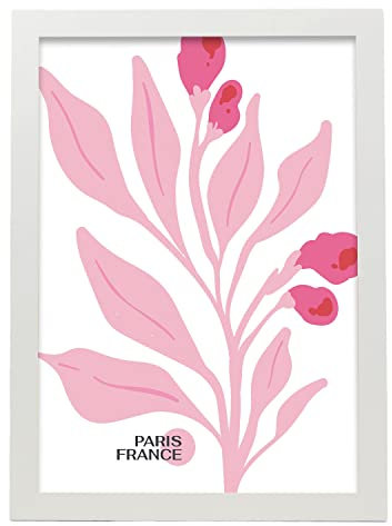 Nacnic Poster mit Blumen und Pflanzen. Alpenveilchen. Moderne künstlerische Illustrationen für die Innendekoration. A3 mit Rahmen.