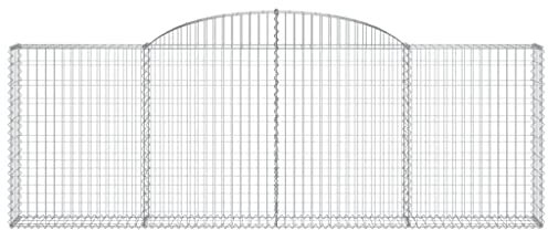 Tidyard Gabionen mit Hochbogen 7 STK. Gabionenkorb Drahtsteinkorb Gabionenzaun Gabionenkörbe Gabionenwand Steingabionen Steinzaun Drahtkorb Gabionensteine Steinkorb Säulengabione Verzinktes Eisen