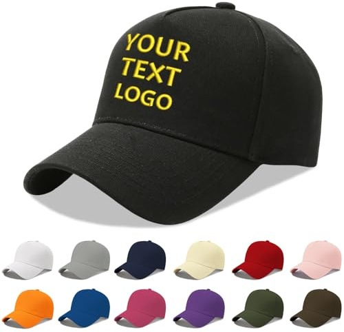 Reuhen Personalisierte Baseballkappe mit Stickerei Text, Logo und drucken Foto,Bild, Personalisiertes Verstellbares Baseballkappe Mütze für Herren Damen
