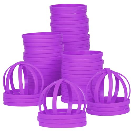 LVNRIDS 50 pezzi Braccialetti in silicone Viola, 18 cm Lunghezza Braccialetti Elastici in Gomma per Bambini e Ragazzi, Bracciale Colorati per Feste, Eventi, Festival Musicali, Sport